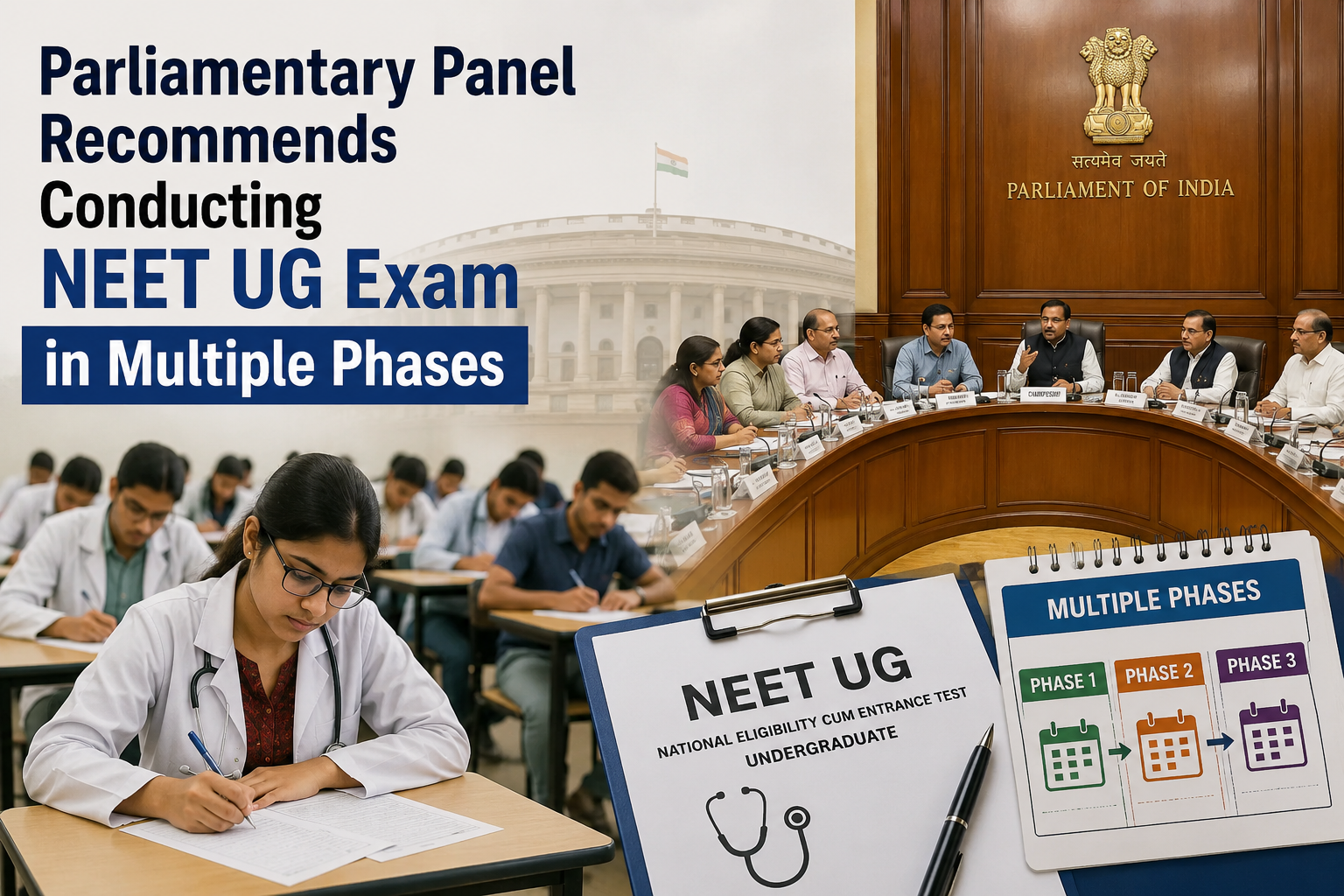 Parliamentary Panel Recommends Conducting NEET UG Exam in Multiple Phases; Major Changes Suggested for NTA