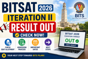 BITSAT 2026 Iteration II Result OUT: Check Seat Allotment, Admission Process, Important Dates and Next Steps