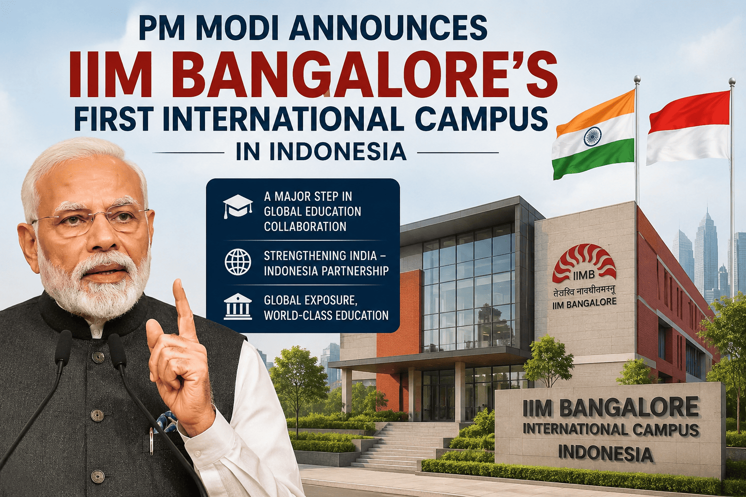 PM Modi Announces IIM Bangalore's First International Campus in Indonesia