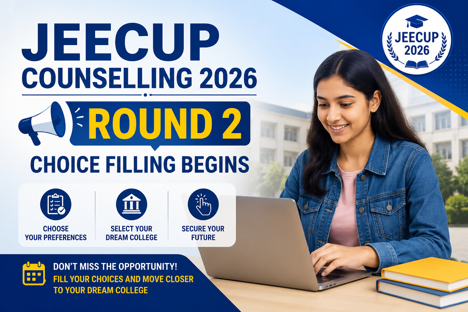 JEECUP Counselling 2026: Round 2 Choice Filling Begins