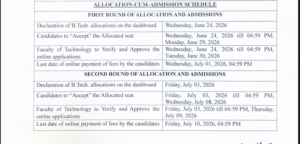 DU BTech 2nd Round Seat Acceptance Notification