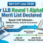 MH CET Law 2026: 5-Year LLB Round 1 Alphabetical Merit List Declared; Grievance Window Opens