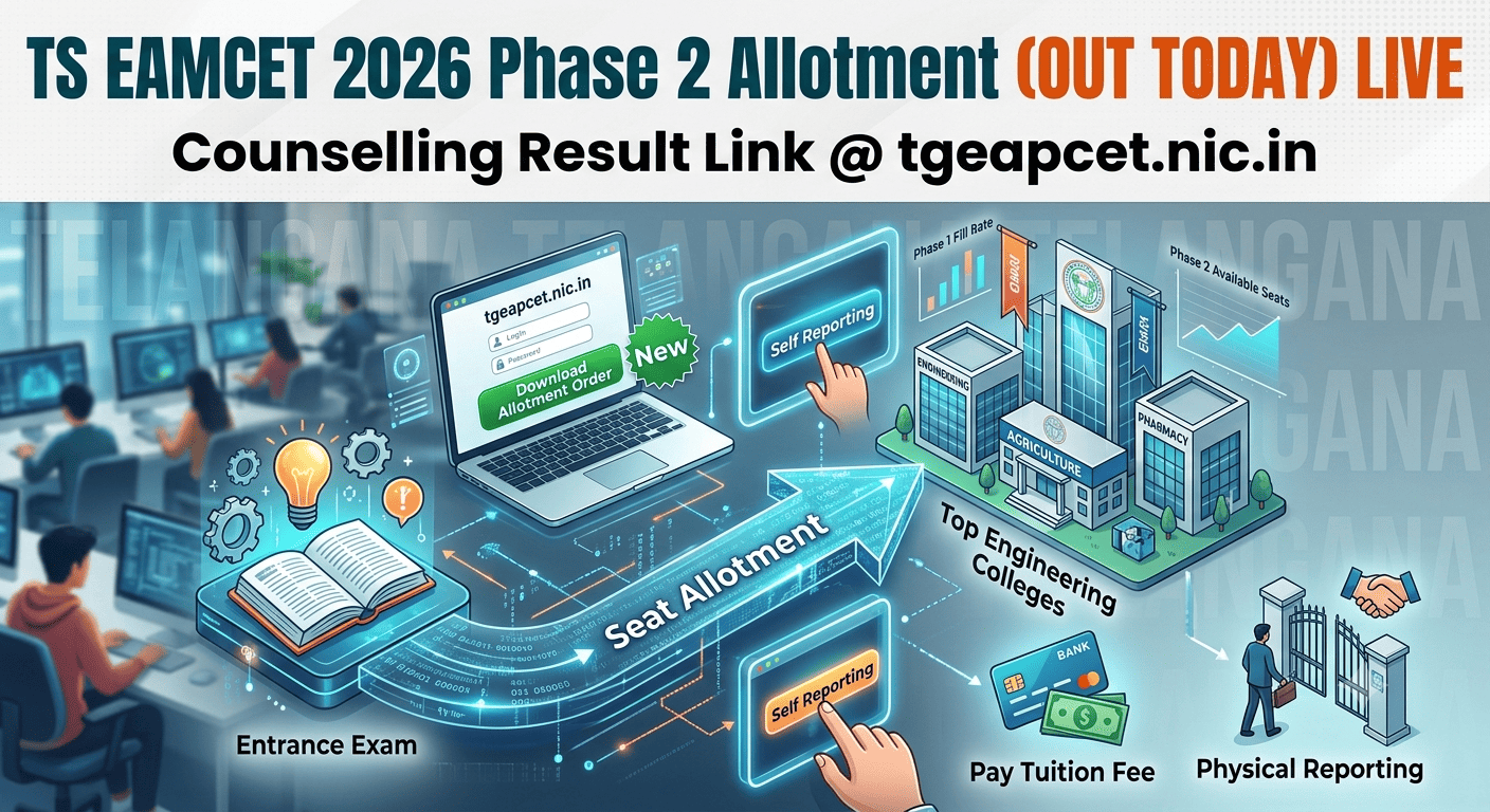 TS EAMCET 2026 Phase 2 Allotment Result Out Today