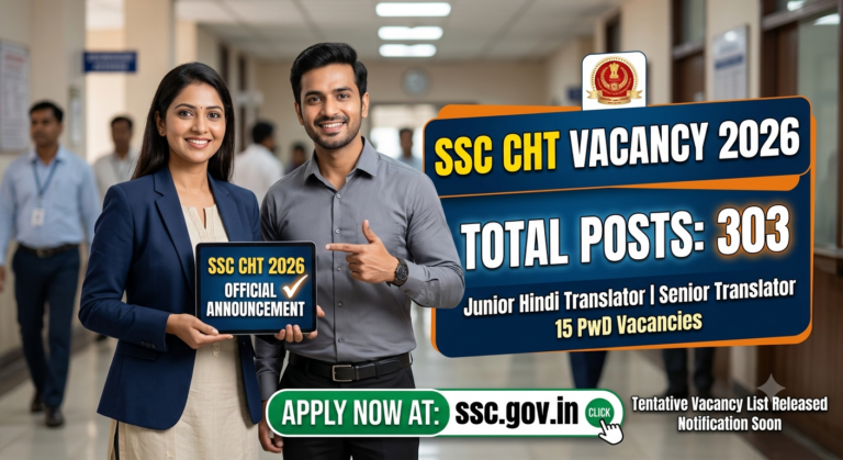 SSC CHT Vacancy 2026: 303 Posts Announced at ssc.gov.in