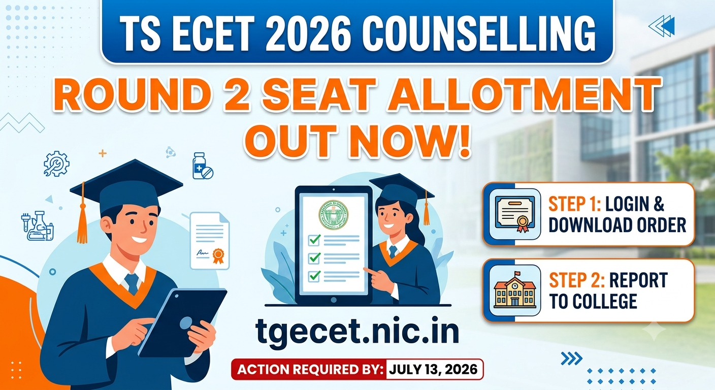 TS ECET 2026 Round 2 Seat Allotment Out at tgecet.nic.in: Check Now