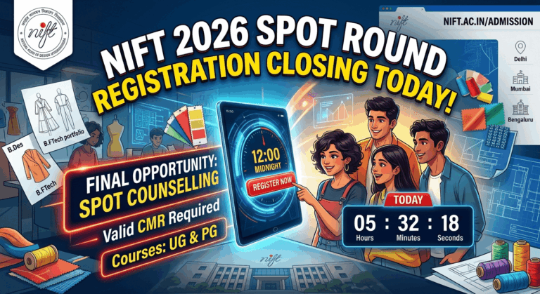 NIFT Admission 2026: Spot Round Registration Window Closes Tonight