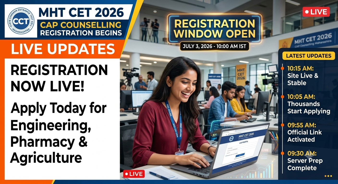 MHT CET 2026 CAP Counselling Registration Begins Live