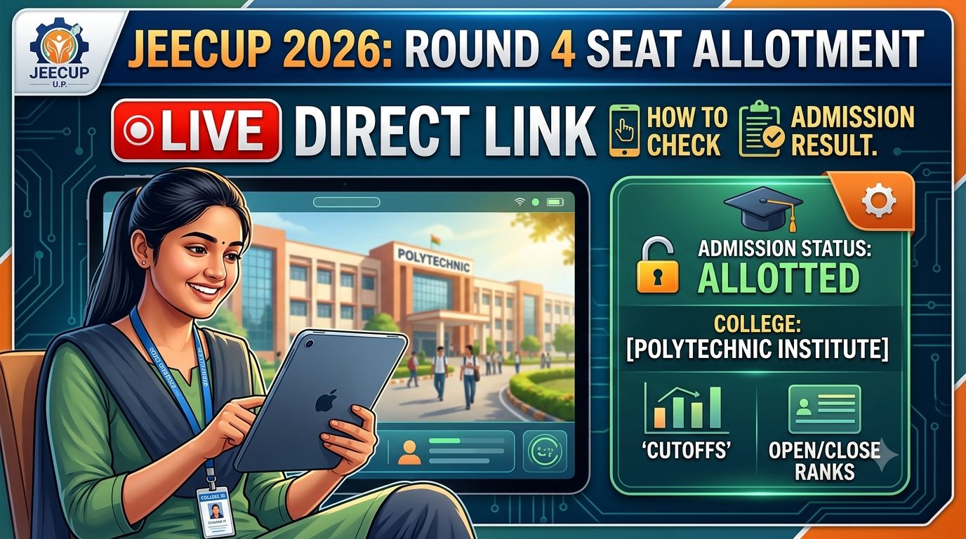 JEECUP 2026 Round 4 Seat Allotment LIVE: Direct Link, How to Check Admission Result, Cutoffs