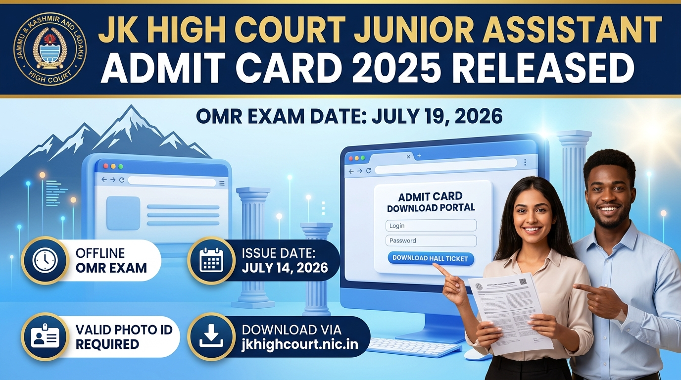 JK High Court Junior Assistant Admit Card 2025 Released