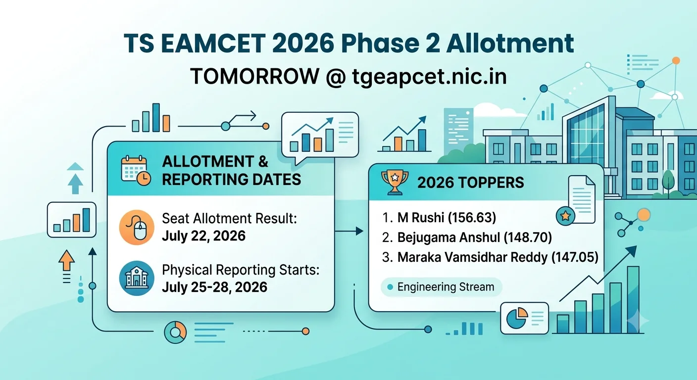 TS EAMCET 2026 Phase 2 Allotment Tomorrow