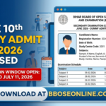 BBOSE Class 10th Dummy Admit Card 2026 Released