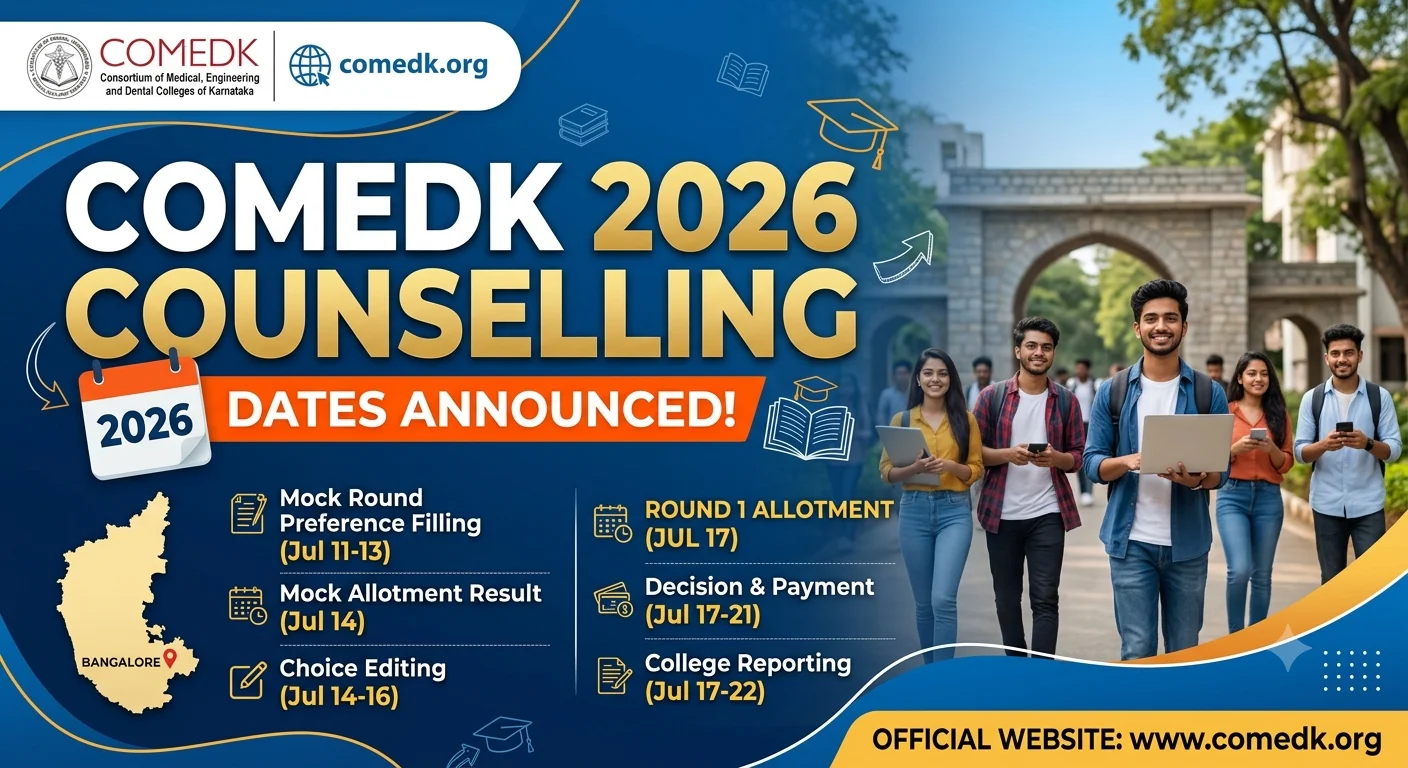 COMEDK Counselling Dates 2026 Announced