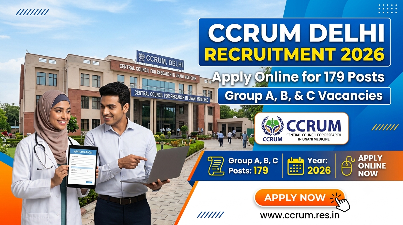 CCRUM Delhi Recruitment 2026: Apply Online for 179 Group A, B, and C Posts