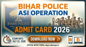 Bihar Police ASI Admit Card 2026 Out: Download BPSSC ASI Operation Hall Ticket Now