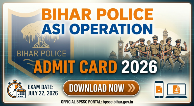 Bihar Police ASI Admit Card 2026 Out: