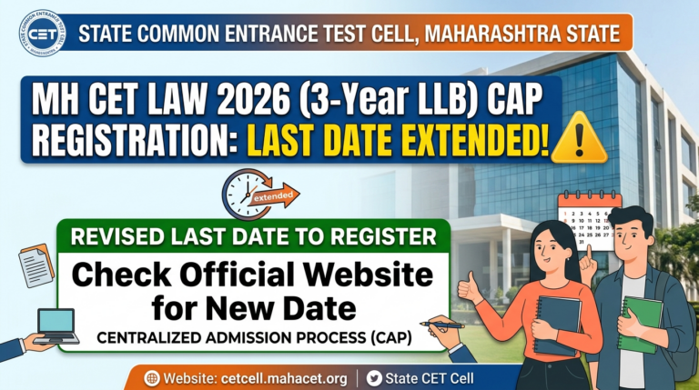 MH CET Law 2026 3-Year LLB CAP Registration Last Date Extended
