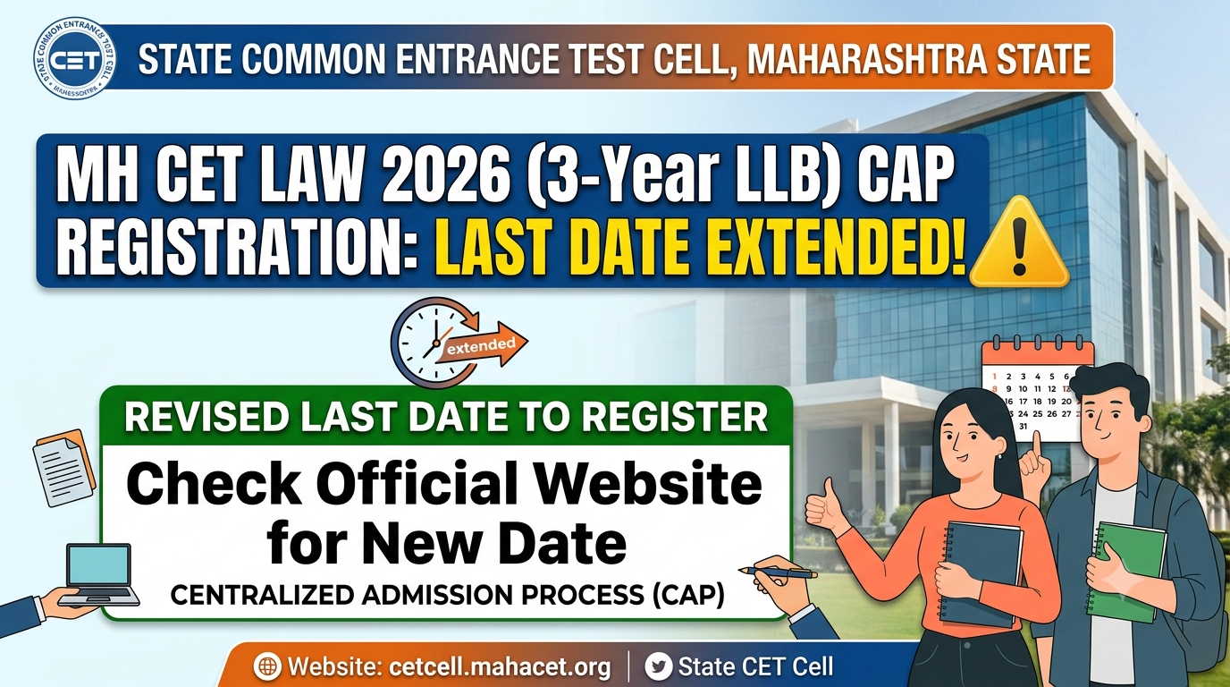 MH CET Law 2026 3-Year LLB CAP Registration Last Date Extended