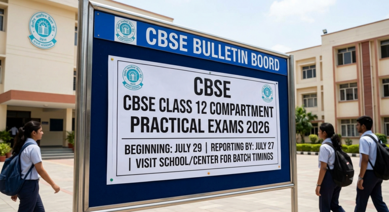 CBSE Class 12th Compartment Practical Exams 2026 Set to Begin on July 29