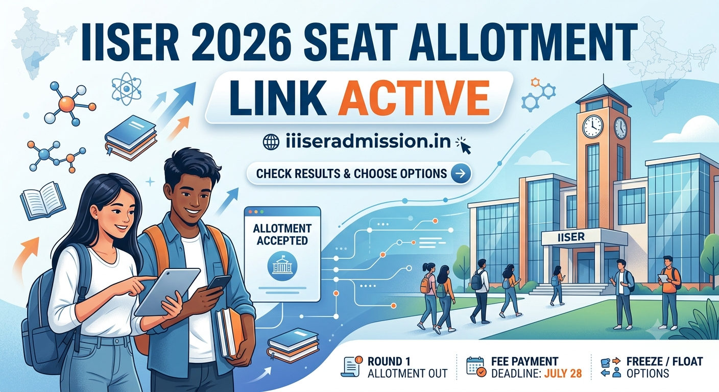 IISER 2026 Seat Allotment Link Active