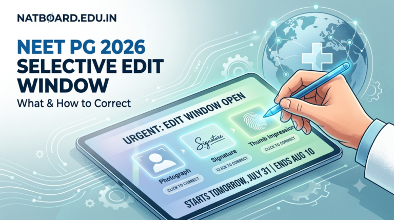 NEET PG 2026 Selective Edit Window Begins