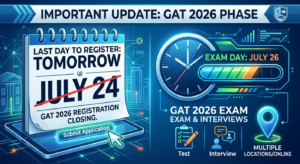 GAT Registration 2026 Ends Tomorrow: Exam and Interview Scheduled for July 26