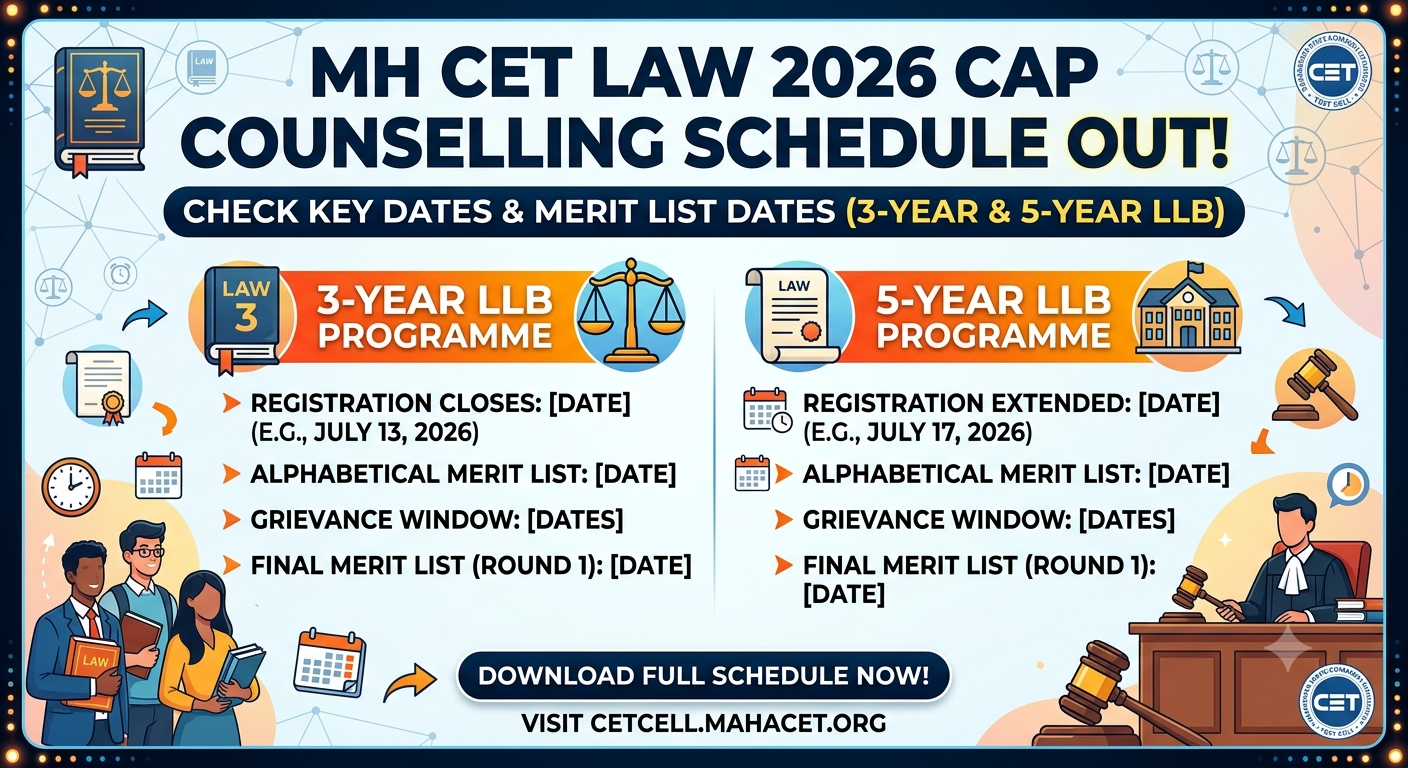 MH CET Law 2026 CAP Counselling Schedule Out