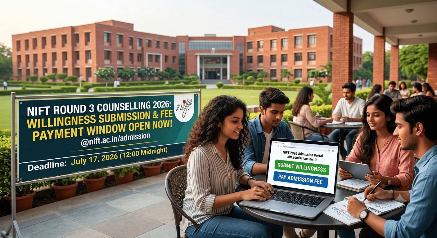 NIFT Round 3 Counselling 2026: Willingness Submission & Fee Payment Window Opens Today