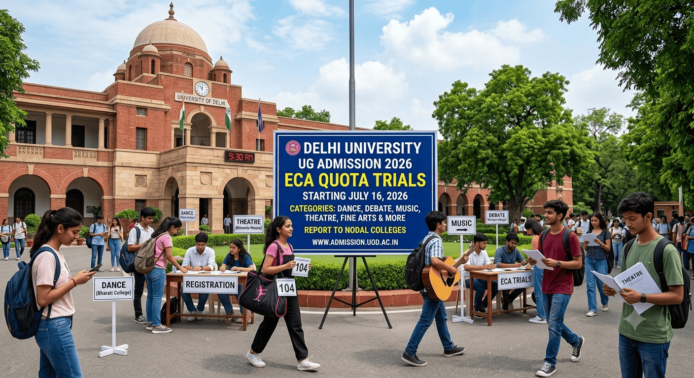 DU UG Admission 2026: Delhi University to Begin ECA Quota Trials from July 16
