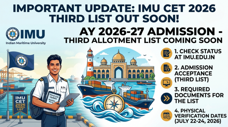 IMU CET Round 2 Seat Allotment Result 2026 Released: Third List Out Soon at imu.edu.in