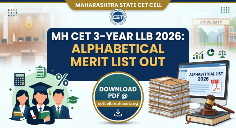 MH CET 3-Year LLB Alphabetical List 2026 OUT
