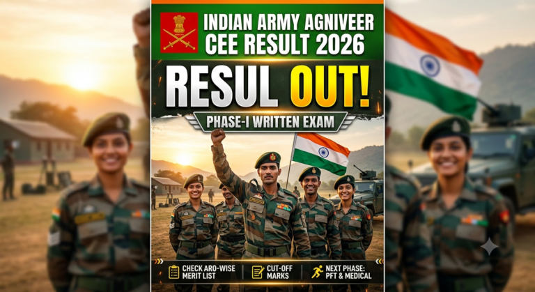 Indian Army Agniveer Result 2026 Out: Check ARO-Wise Merit List PDF and Cut-Off Marks