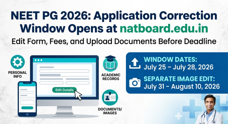 NEET PG 2026 Application Correction Window