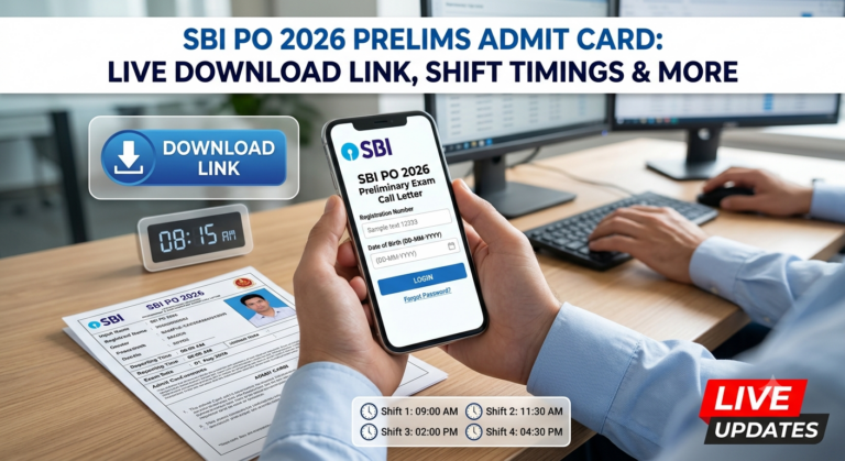 SBI PO 2026 Admit Card Released: Live Updates