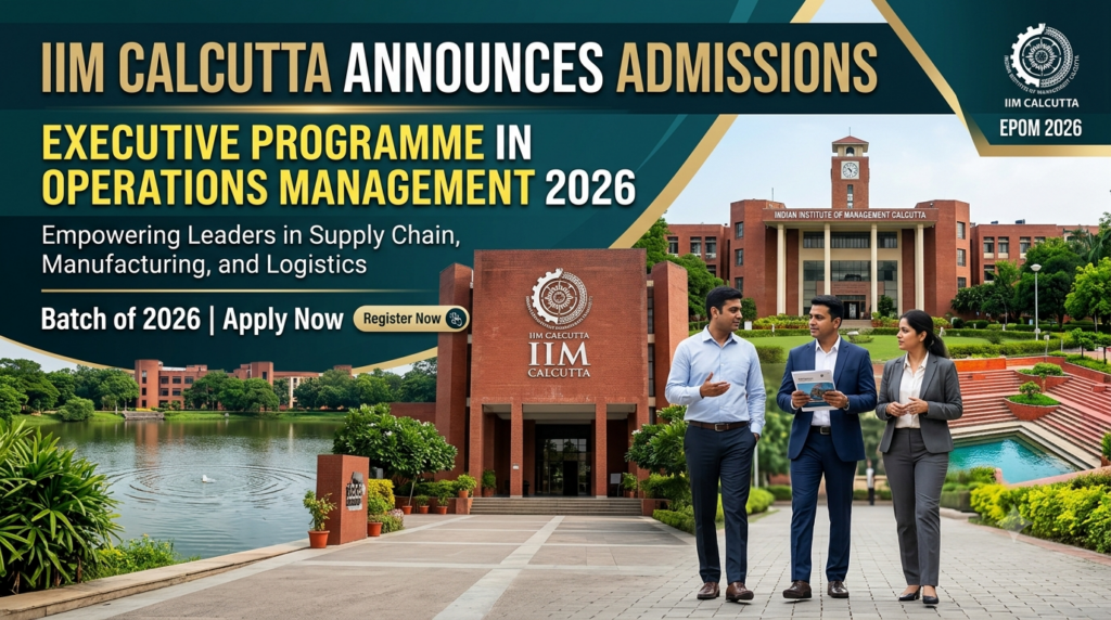 IIM Calcutta Announces Admissions to Executive Programme in Operations Management 2026; Applications Open for Working Professionals