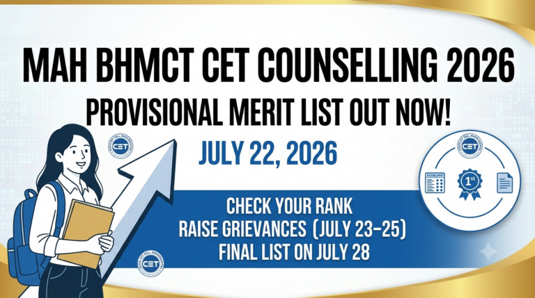 MAH BHMCT CET Counselling 2026: Provisional Merit List Released Today on July 22