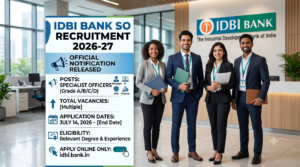IDBI Bank SO Recruitment 2026: Official Notification Out for Specialist Officer Posts—Apply Online From July 14