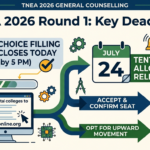 TNEA 2026 Round 1 Choice Filling Closes Today at tneaonline.org; Tentative Allotment Scheduled for July 24