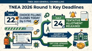 TNEA 2026 Round 1 Choice Filling Closes Today