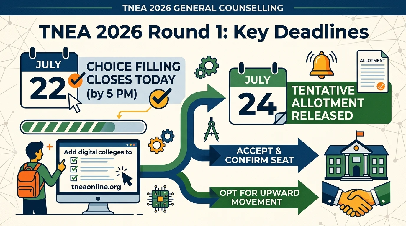 TNEA 2026 Round 1 Choice Filling Closes Today