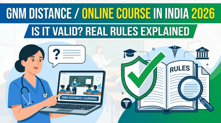 GNM Distance / Online Course in India 2026: Is It Valid? Real Rules Explained