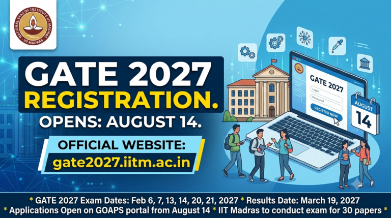 GATE 2027 Registration Starts Aug 14