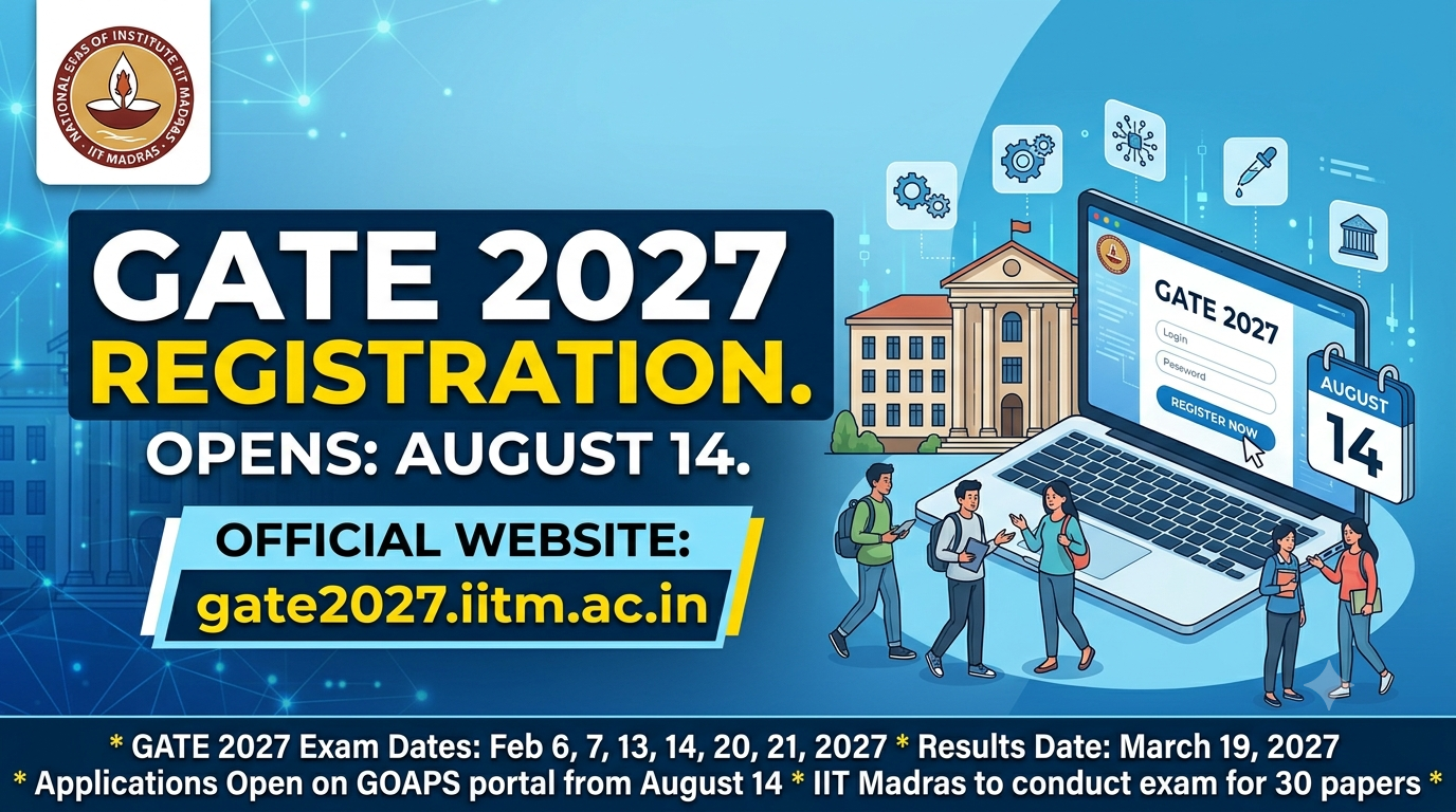 GATE 2027 Registration Starts Aug 14