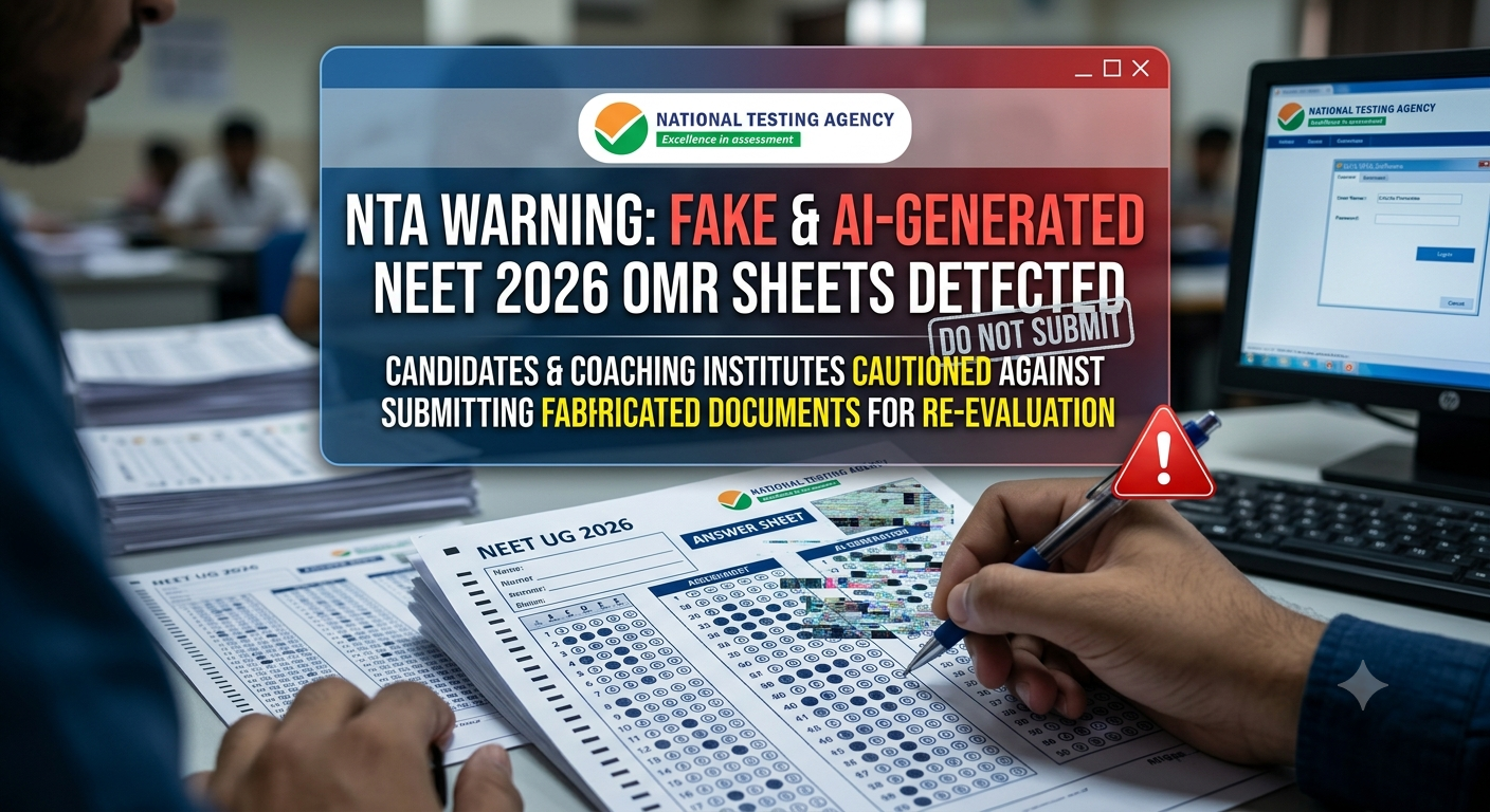 NTA Warns Medical Candidates Against AI-Generated and Fake NEET UG 2026 OMR Answer Sheets