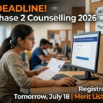 MP BE Counselling 2026: Phase 2 Registration Closes Tomorrow; Round 2 Merit List on July 23