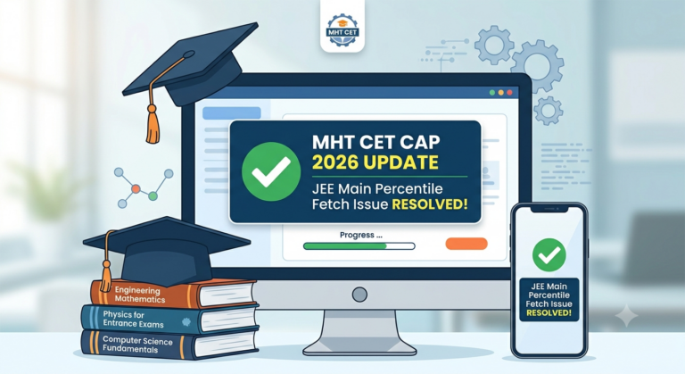 MHT CET CAP 2026: JEE Main Percentile Fetch Issue Resolved