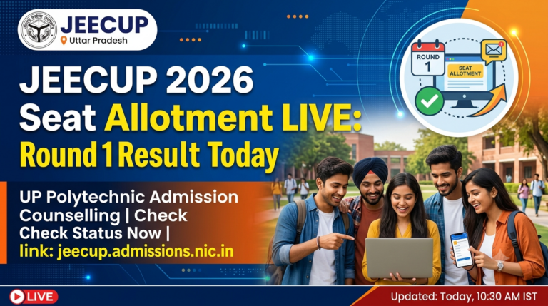 JEECUP 2026 Seat Allotment LIVE: Round 1 Result Today