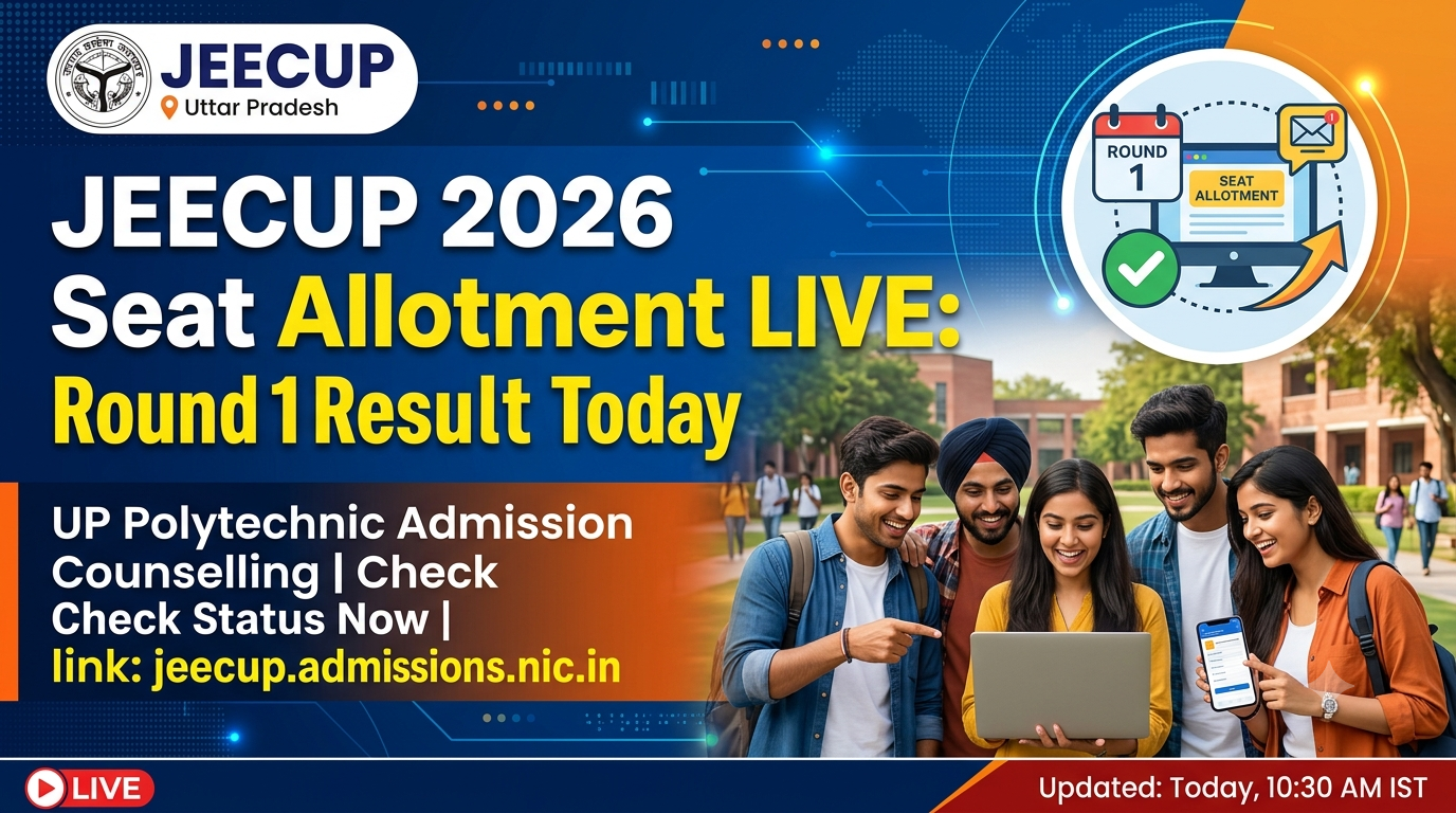 JEECUP 2026 Seat Allotment LIVE: Round 1 Result Today