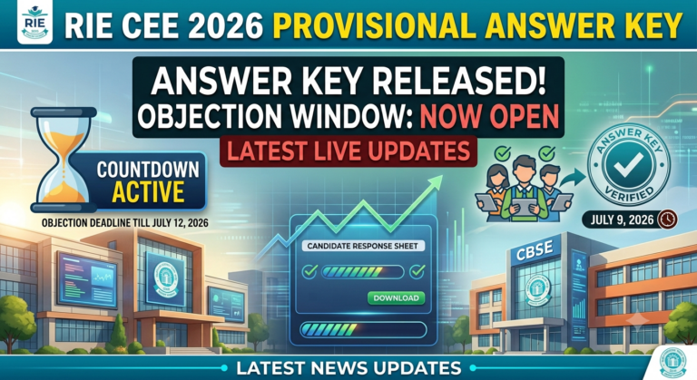 RIE CEE 2026 Provisional Answer Key Live Updates