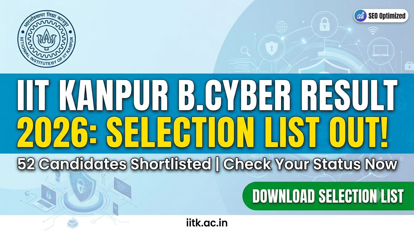 IIT Kanpur B.Cyber Result 2026: Selection List Out, 52 Candidates Shortlisted-