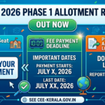 KEAM 2026 Phase 1 Allotment Result (Out): Check Seat Status & Fee Deadline Here